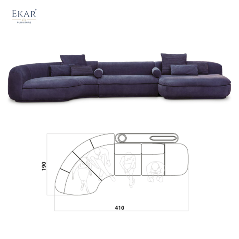 Ekar Furniture Small Fan-Shaped Backrest Sofa