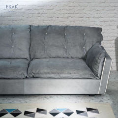 Ekar Furniture Velvet + Space Cotton Blend Sofa