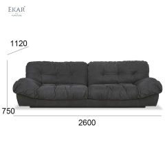 Pleated Design Metal Leg Sofa