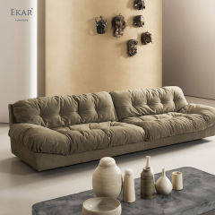 Pleated Design Metal Leg Sofa