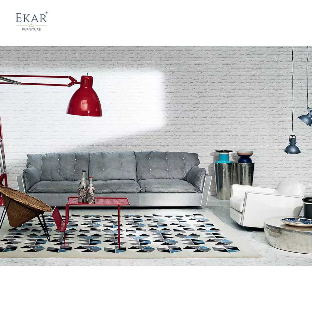 Ekar Furniture Velvet + Space Cotton Blend Sofa