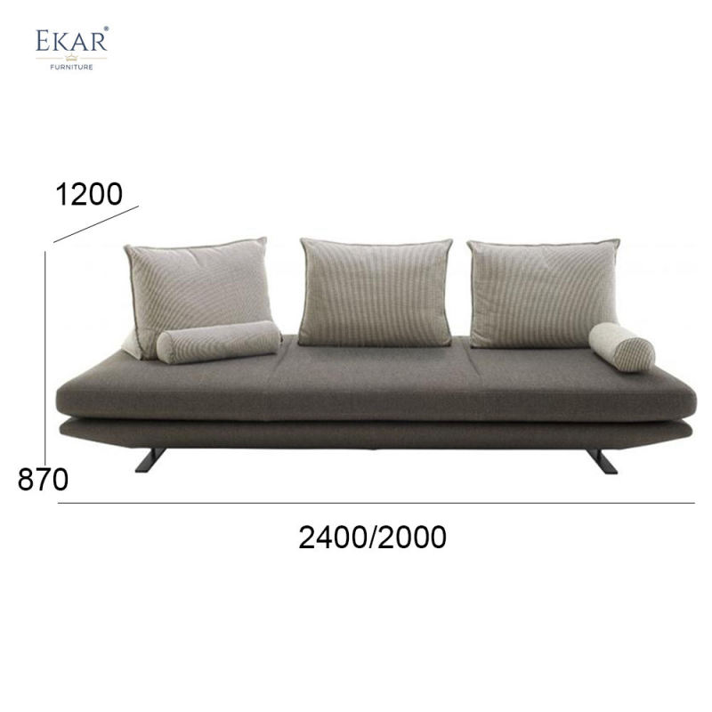 Solid High Carbon Steel Sandblasted Leg Sofa