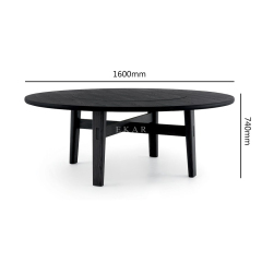 Modern Round Dining Table with Hidden Lazy Susan | High-End Seating | EKAR FURNITURE