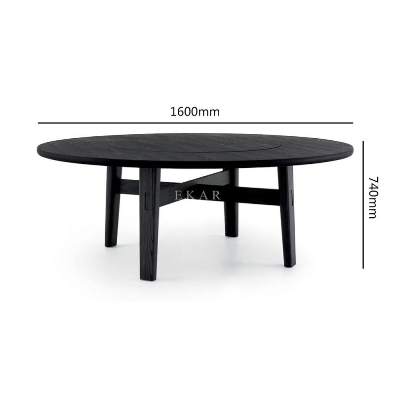 Modern Round Dining Table with Hidden Lazy Susan | High-End Seating | EKAR FURNITURE