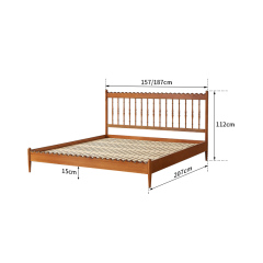 Modern Wooden Bed Frame Set with Matching Side Table - Simple & Elegant Bedroom Furniture