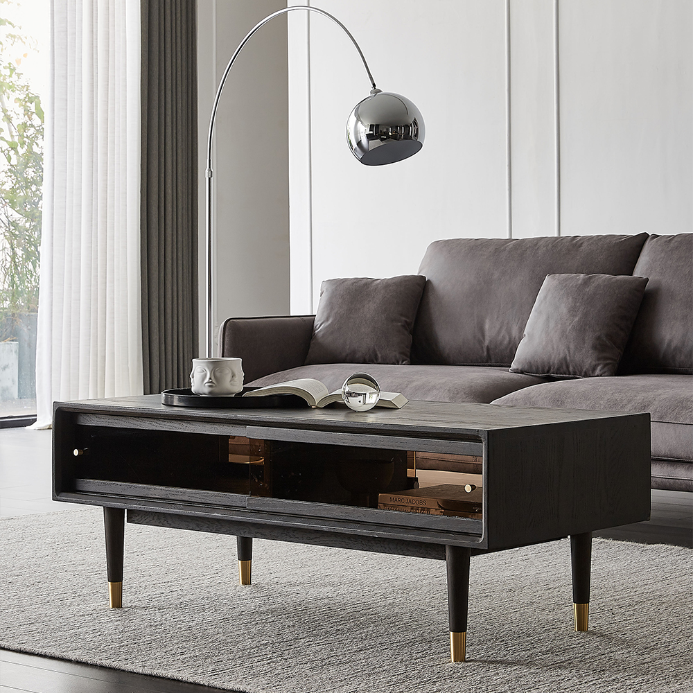 Black Modern Coffee Table Luxurious Wooden Modern Coffee Table with Drawers