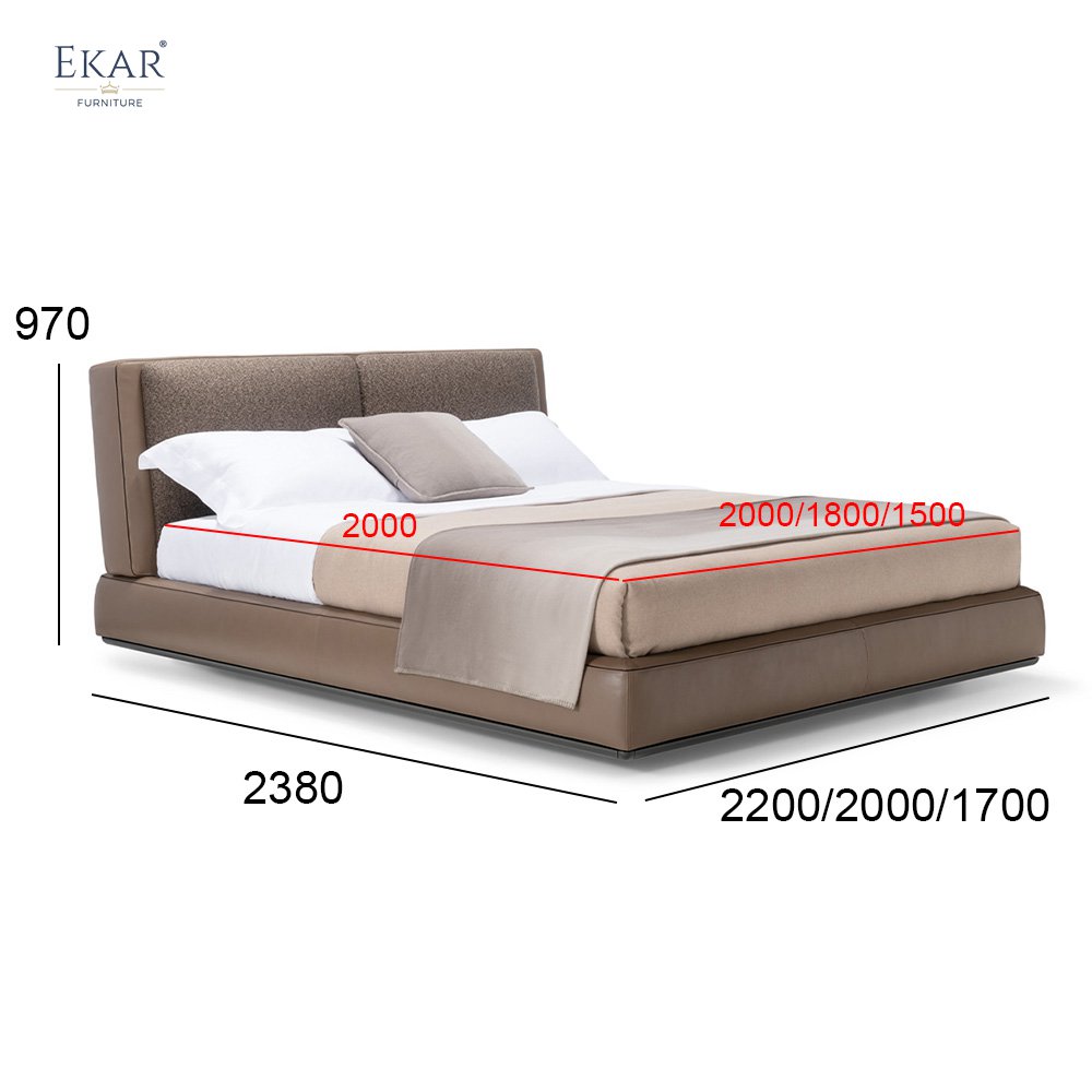 Dual-Tone Upholstered Headboard Bed