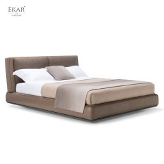 Dual-Tone Upholstered Headboard Bed