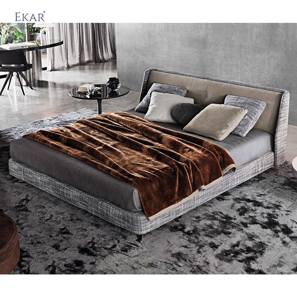 Aluminum Alloy Bed with Gunmetal Black Mirror Finish Legs