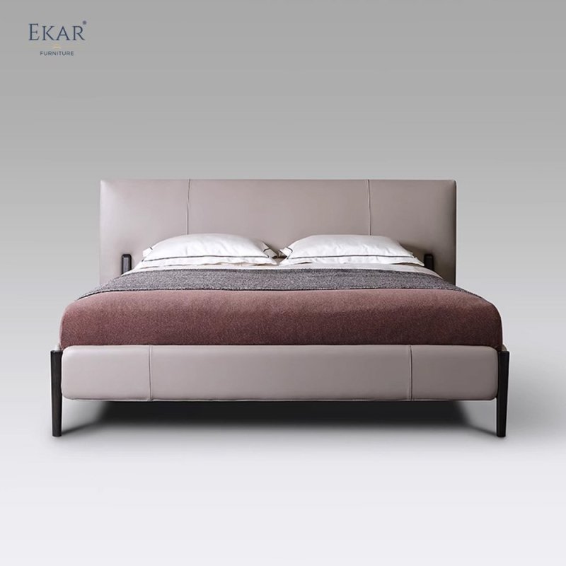 Stainless Steel Bed with Glossy Gunmetal Legs