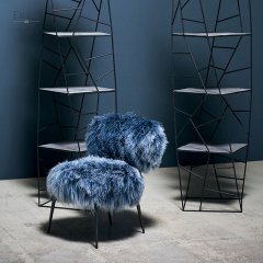 Furry Lounge Chair with Metal Frame