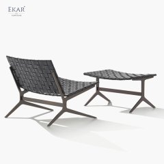 Curved Wood with High-Density Foam Seat and Backrest Lounge Chair