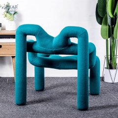 Spider-Inspired All-Metal Frame High-Density Foam Lounge Chair