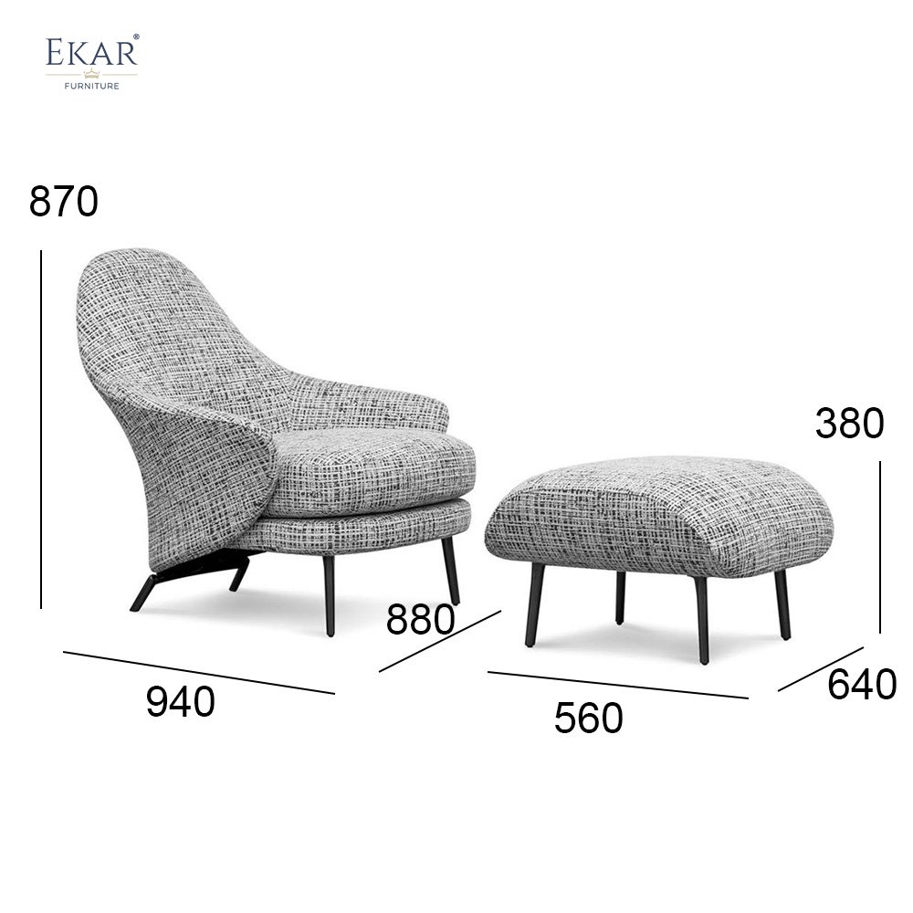 Lounge Chair with Ottoman Set