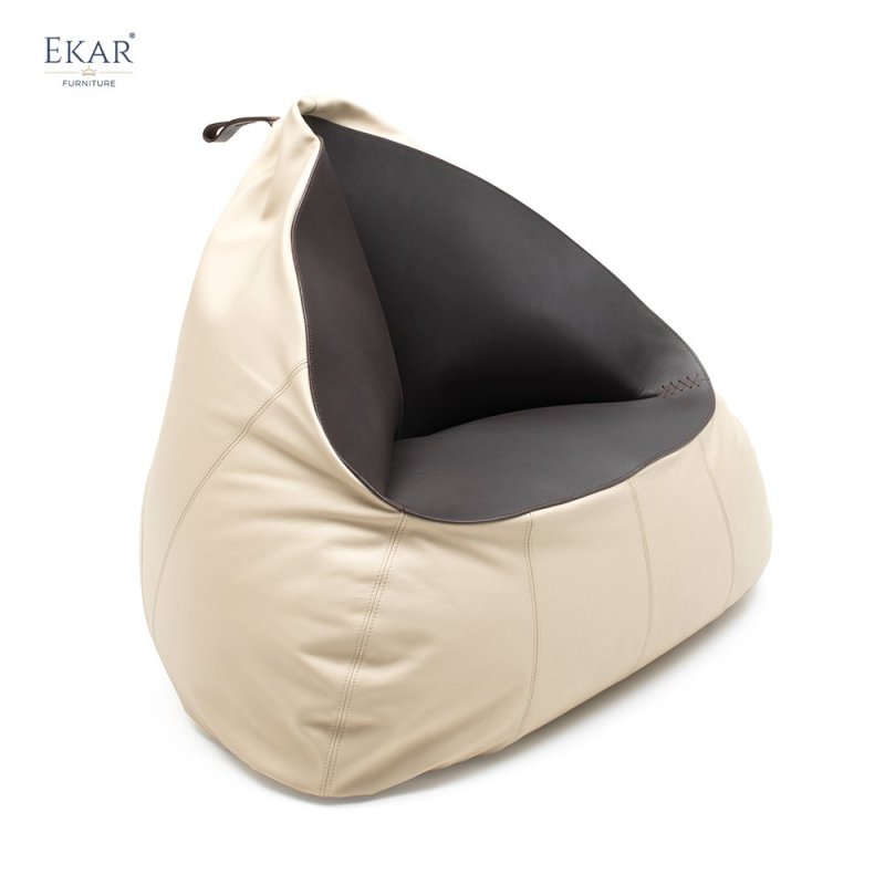 Polypropylene Particle-Filled Leather Bean Bag Lounge Chair