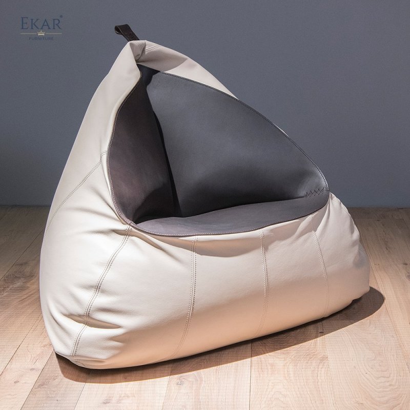 Polypropylene Particle-Filled Leather Bean Bag Lounge Chair