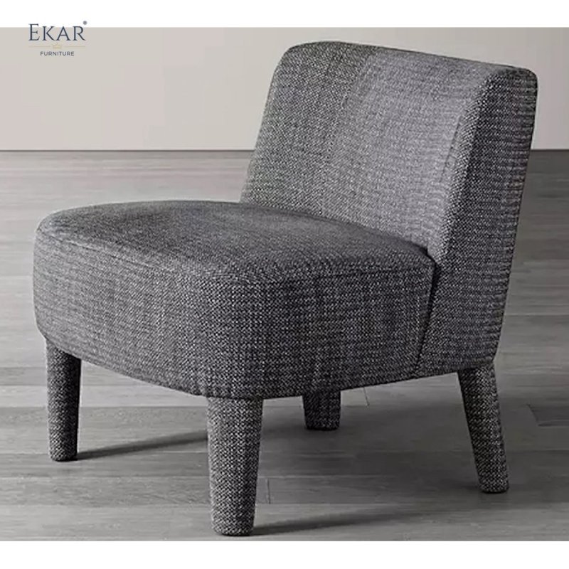 Metal + Plywood Internal Frame Fully Upholstered Lounge Chair
