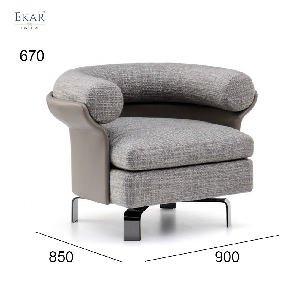 High-Density Foam + Memory Foam + Velvet Cushioned Lounge Chair
