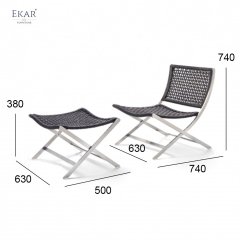 304 Solid Steel Brushed Frame Lounge Chair