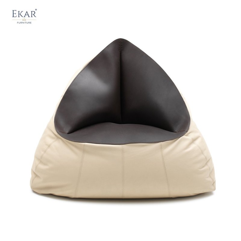 Polypropylene Particle-Filled Leather Bean Bag Lounge Chair