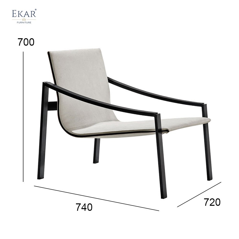 Imported YKK Black Zipper-Trimmed Lounge Chair
