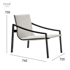 Imported YKK Black Zipper-Trimmed Lounge Chair