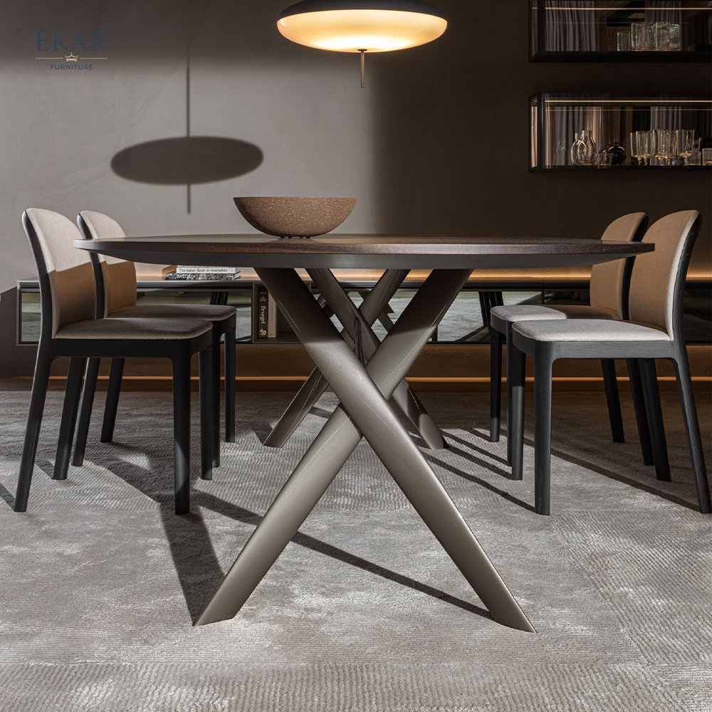 Contemporary Metal Base Table