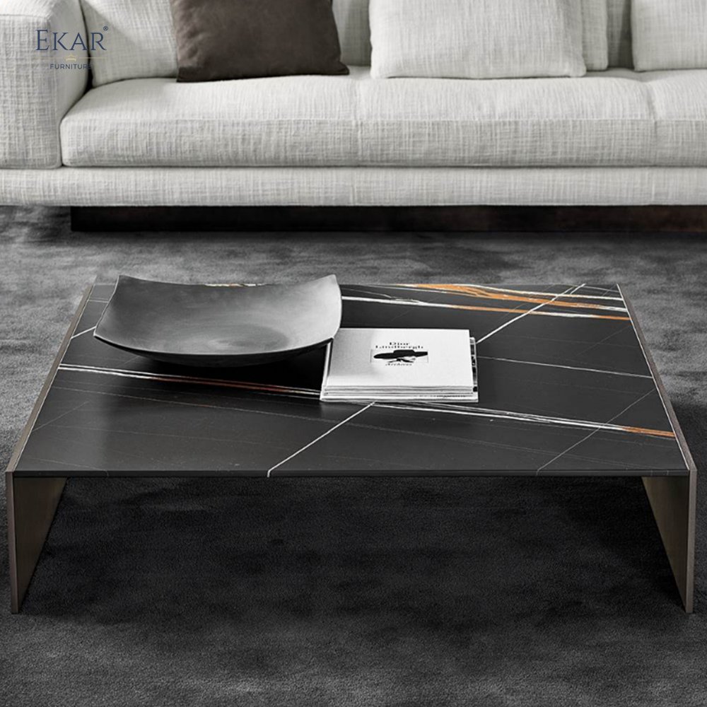 Lustrous Gold Steel Coffee Table