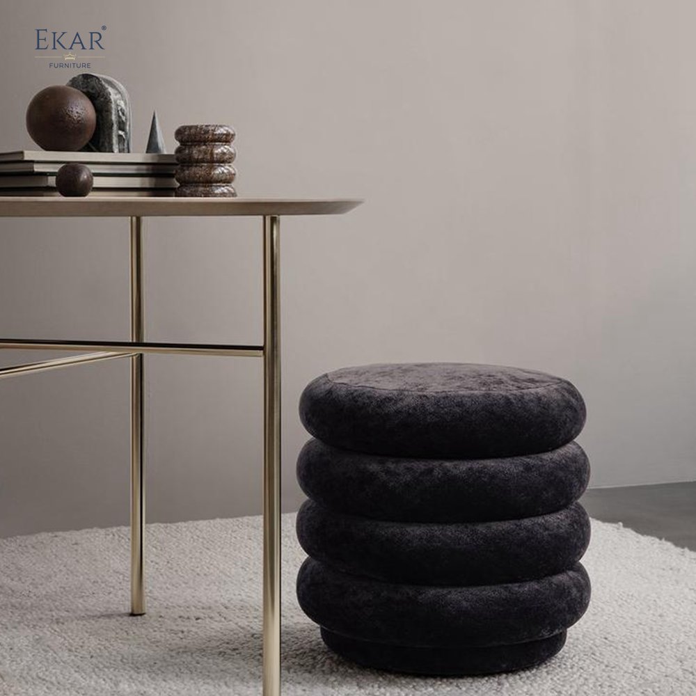 5-Layer Wood Frame High-Density Foam Round Ottoman