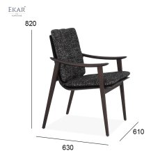 Curved Wood Slim Hardback Dining Chair