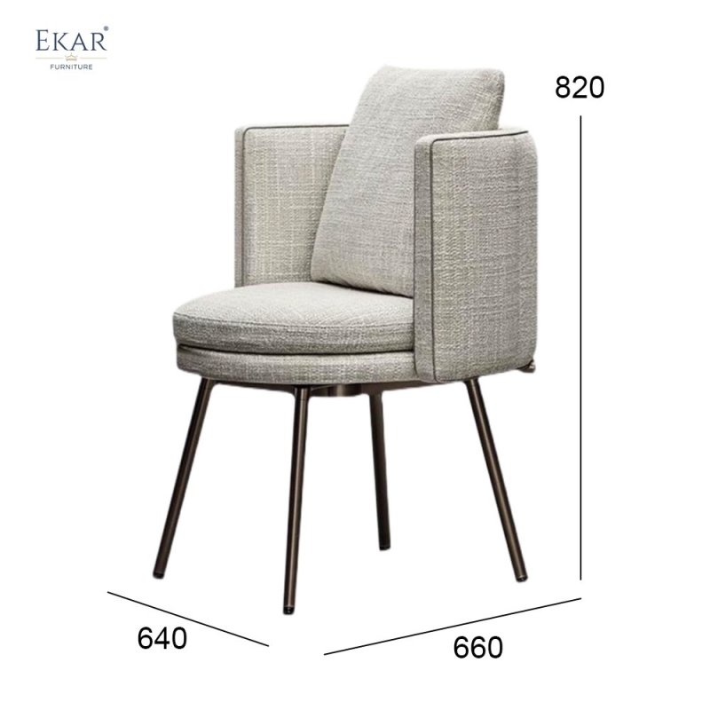 360-Degree Swivel Armrest Dining Chair