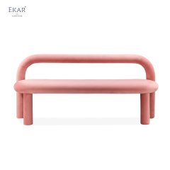 Metal Frame Elastic Leather Bench