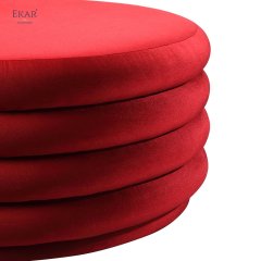 5-Layer Wood Frame High-Density Foam Round Ottoman