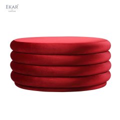 5-Layer Wood Frame High-Density Foam Round Ottoman