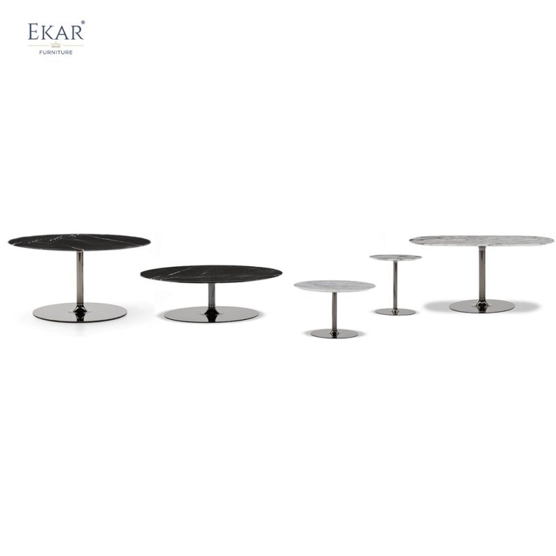 Polished Stainless Steel Spiral Coffee Table with Solid Steel Base