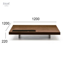 EKAR Slab Low-Profile Coffee Table | Modern Minimalist Wood & Stone Living Room Table | EKAR FURNITURE