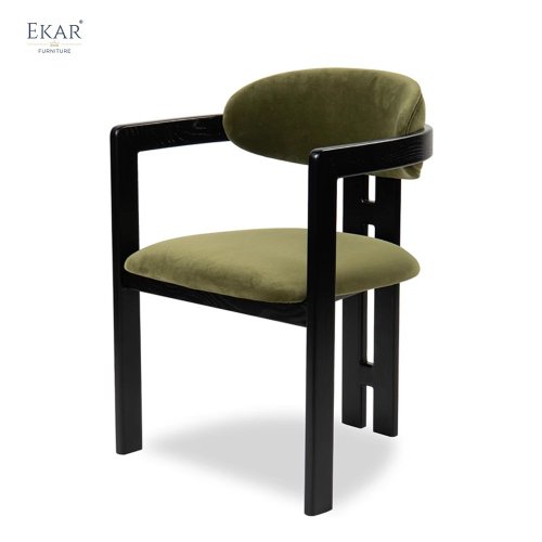 EKAR Frame Square Arm Dining Chair | Modern Minimalist Wood Frame Dining Chair | EKAR FURNITURE WHCD-C236