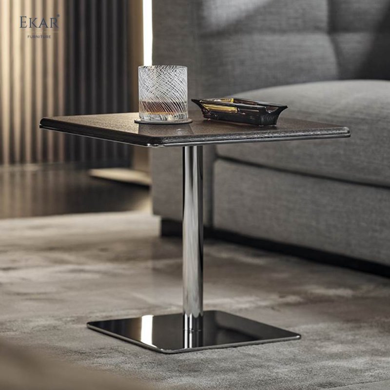 Mirror Finish Solid Steel Square Coffee Table