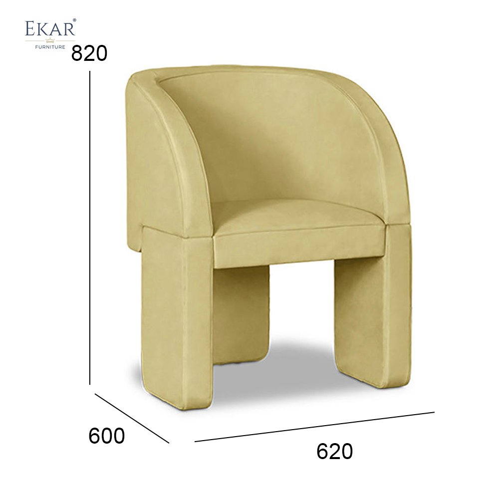 Wooden Frame Dining Chair with High-Density Foam Cushion