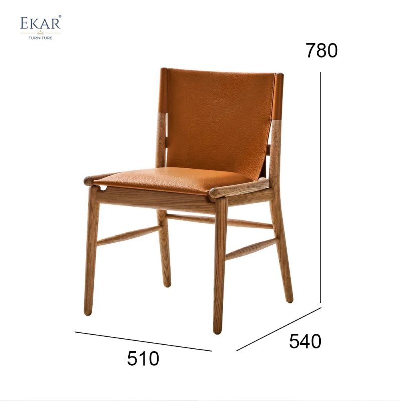 Imported White Wax Wood Walnut Dining Chair