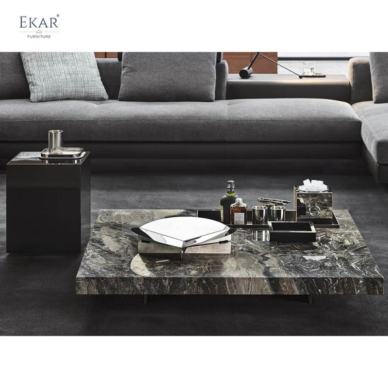 Embedded Tray + Detachable Legs Square Coffee Table