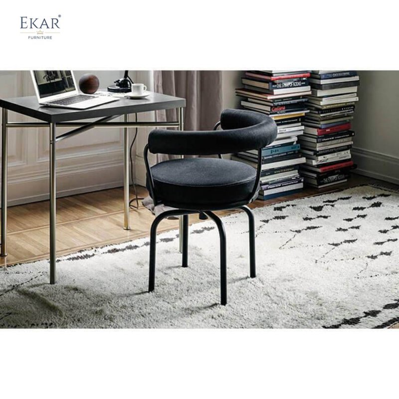 Metal Frame Swivel Dining Chair with High-Density Foam