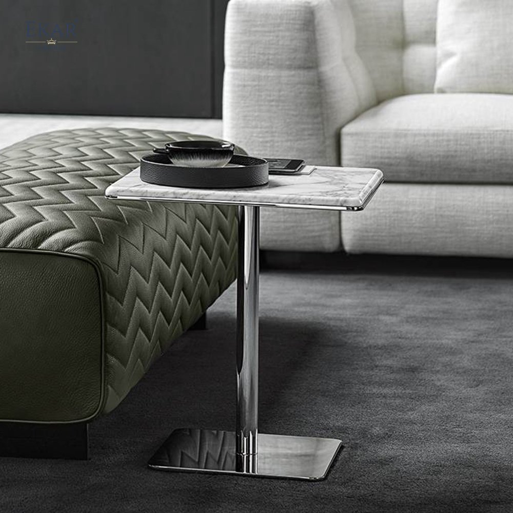 Mirror Finish Solid Steel Square Coffee Table