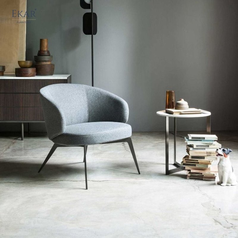 Contemporary Dining Chair with Solid Steel Frame and Silver Grey Sandblasted Legs