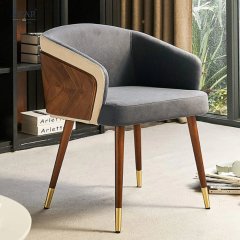 EKAR Chevron Wood Back Dining Chair | Modern Walnut & Leather Dining Chair | EKAR FURNITURE