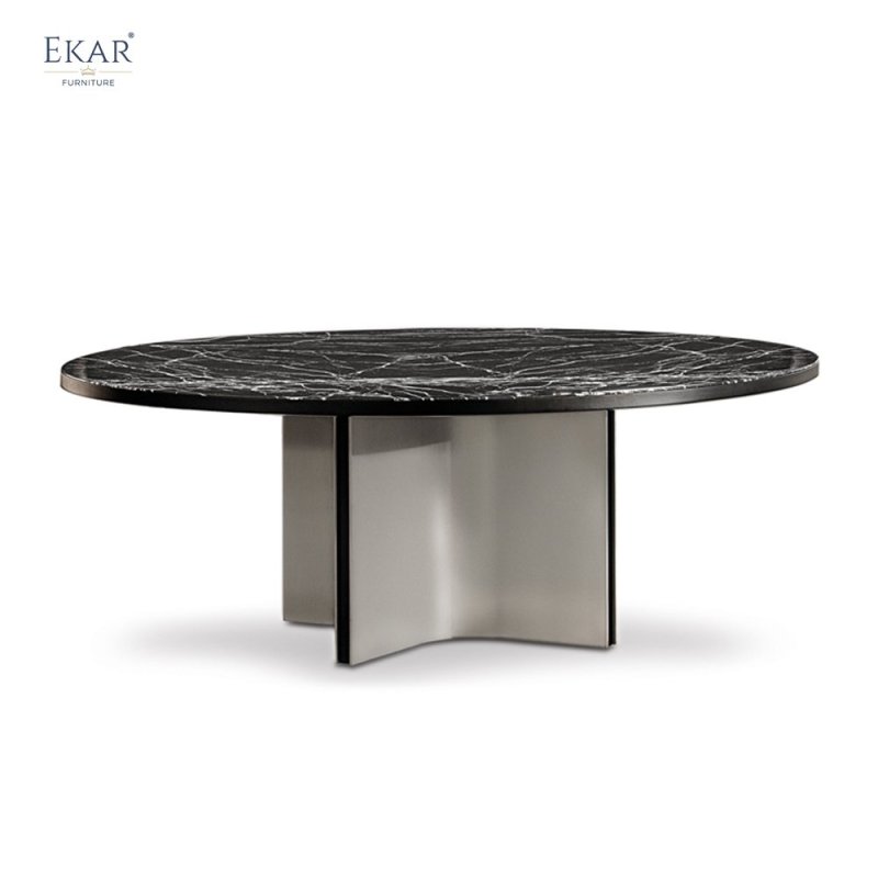 Matte Tabletop with Flange Ring and Facade Decorative Strip Dining Table