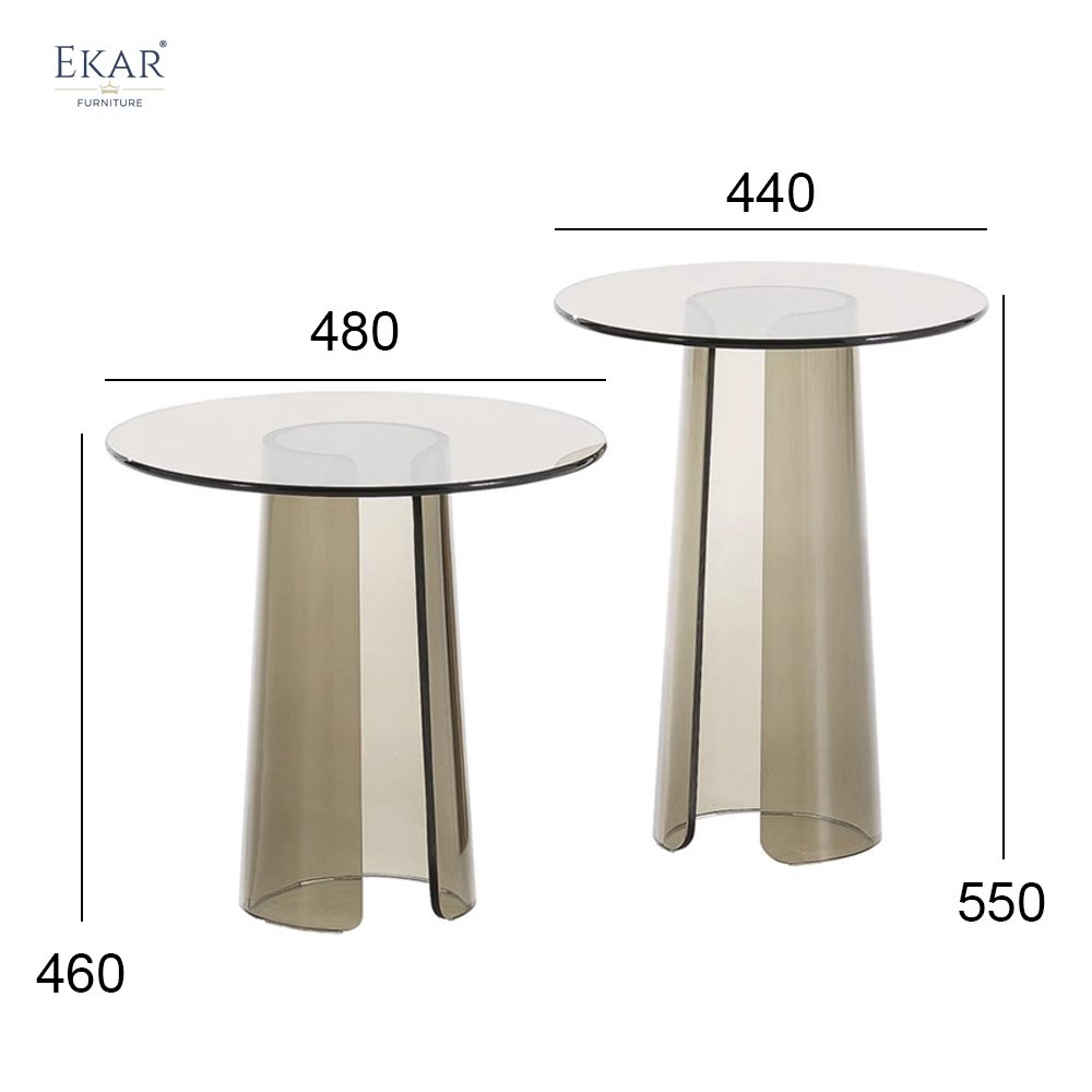 European Gray Transparent Acrylic Corner Table