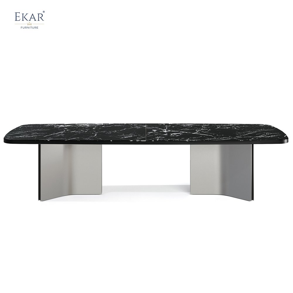 Matte Tabletop with Flange Ring and Facade Decorative Strip Dining Table