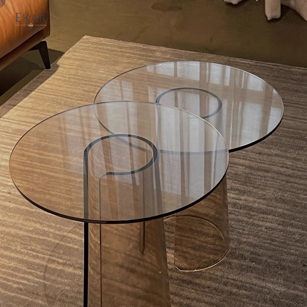 European Gray Transparent Acrylic Corner Table