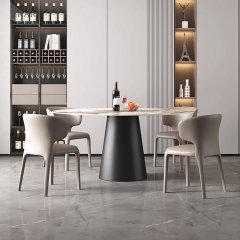 EKAR Cone Pedestal Oval Dining Table | Modern Minimalist Stone Top Dining Table | EKAR FURNITURE WHCD207